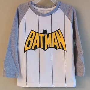 Batman grey and white long sleeved tee shirt
